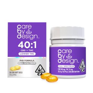 Care By Design | 40:1 Full Spectrum CBD Soft Gels 15mg THC 30ct