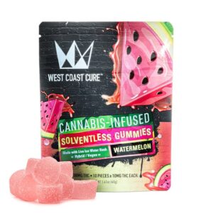 Watermelon Flavored Solventless Gummies - 10x 10mg/gummy